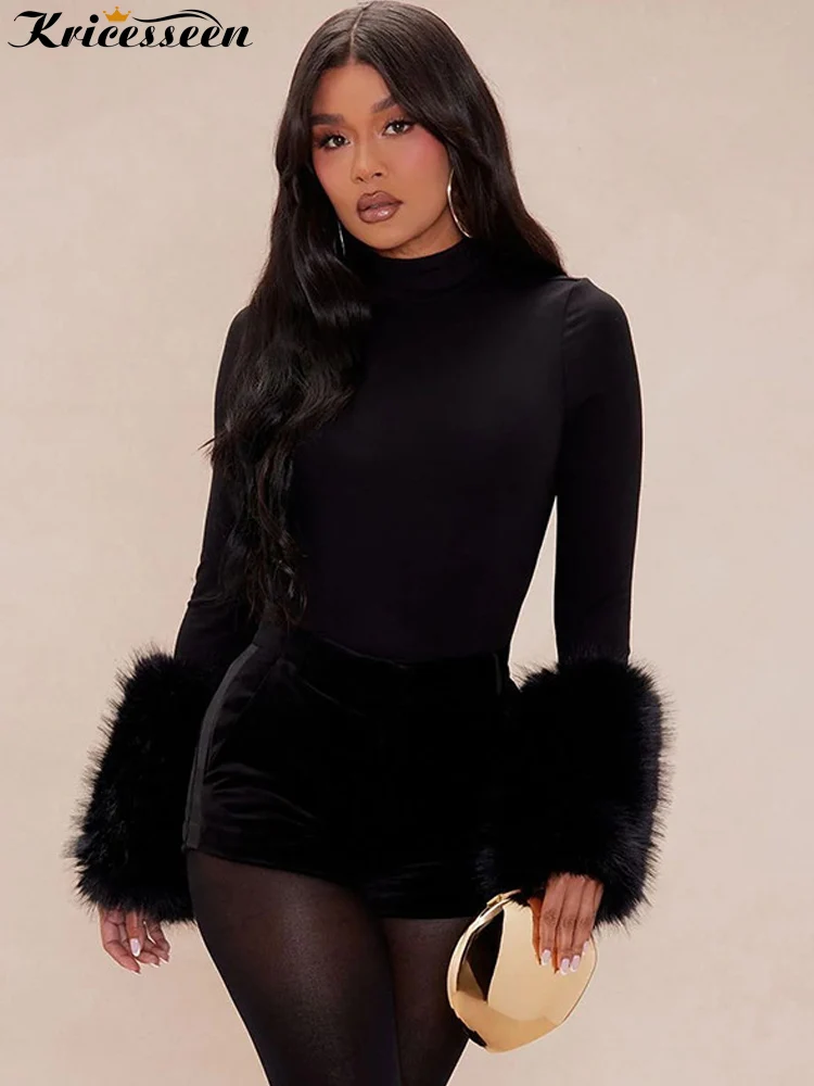 Kricesseen сексуальное боди из искусственного меха с манжетами и длинными рукавами, женский облегающий эластичный комбинезон с высоким воротом, топ, осенняя вечерние Клубная одежда, блузка
Kricesseen сексуальное боди из искусственного меха с манжетами и длинными рукавами, женский облегающий эластичный комбинезон с высоким воротом, топ, осенняя вечерние Клубная одежда, блузка