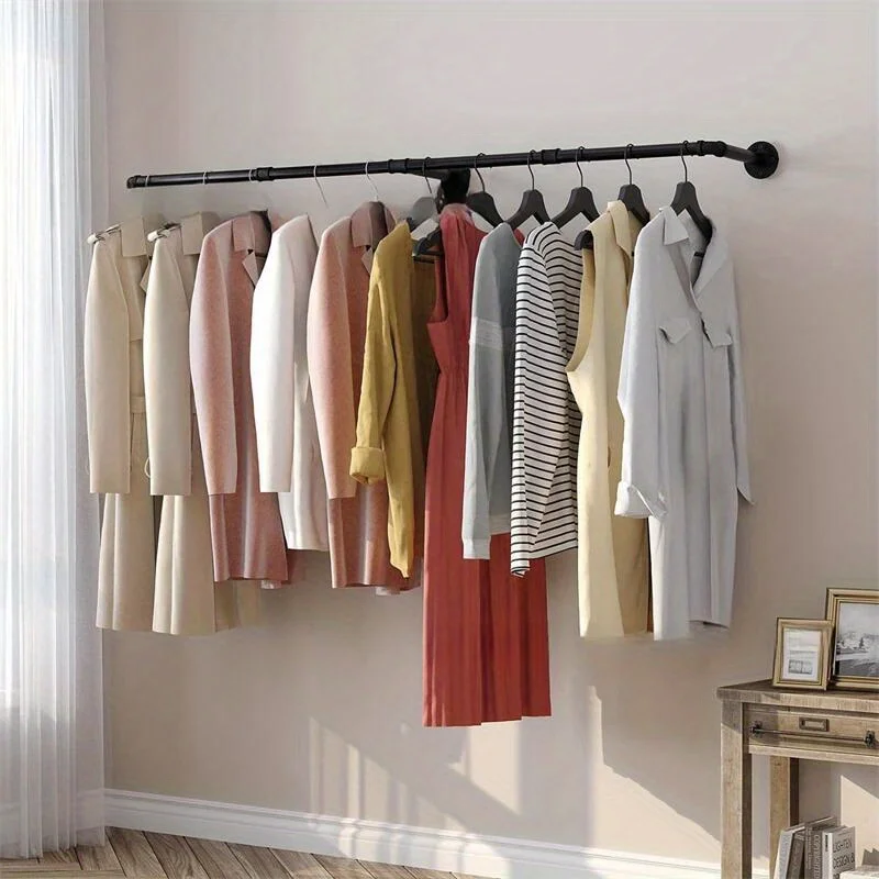 Industrial Pipe Clothing Rack Wall Mounted, Heavy Duty Steel Clothes Hanger with Screws for Bedroom, Bathroom ng Pole
Industrial Pipe Clothing Rack Wall Mounted, Heavy Duty Steel Clothes Hanger with Screws for Bedroom, Bathroom ng Pole