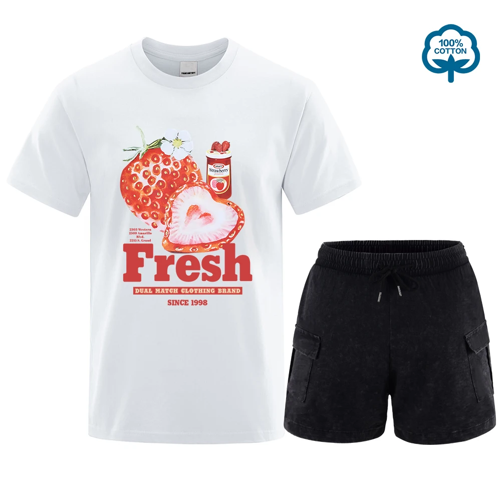 Fresh Strawberry American Retro Creative Printed Short Sleeved T-shirt Set Men Women Trendy Brand Loose Versatile Sleeved Shirt
Fresh Strawberry American Retro Creative Printed Short Sleeved T-shirt Set Men Women Trendy Brand Loose Versatile Sleeved Shirt