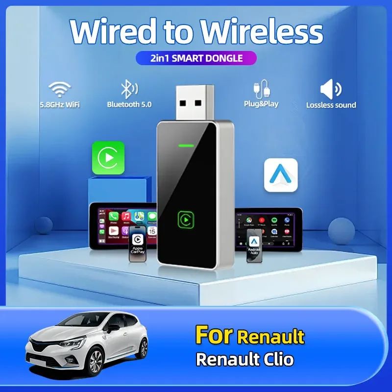Car Styling New 2in1 Wired To Wireless CarPlay Android Auto Adapter For OEM Car Stereo With USB Plug And Play For Renault Clio
Car Styling New 2in1 Wired To Wireless CarPlay Android Auto Adapter For OEM Car Stereo With USB Plug And Play For Renault Clio