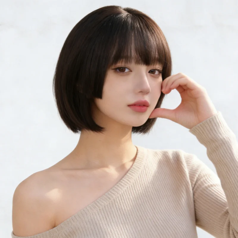 cut wig, synthetic fiber headpiece, Japanese and Korean princess style bob short straight hair
cut wig, synthetic fiber headpiece, Japanese and Korean princess style bob short straight hair