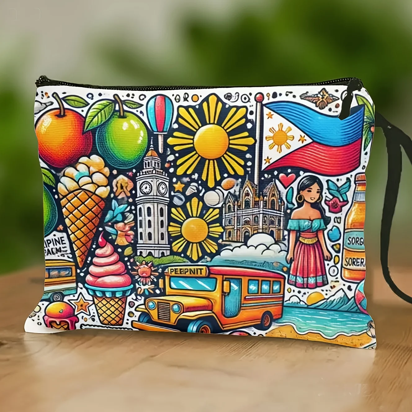 Colorful Illustrated Philippines Landscape Makeup Bag Lightweight Zippered let Toiletry Pouch with Philippine Cultural Cit
Colorful Illustrated Philippines Landscape Makeup Bag Lightweight Zippered let Toiletry Pouch with Philippine Cultural Cit