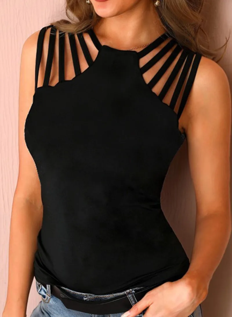 Women Sexy Off Shoulder Hollow Out Tank Tops Solid Loose Casual Sleeveless T Shirt 2024 New Spring Summer Plus Size Tank Tops
Women Sexy Off Shoulder Hollow Out Tank Tops Solid Loose Casual Sleeveless T Shirt 2024 New Spring Summer Plus Size Tank Tops