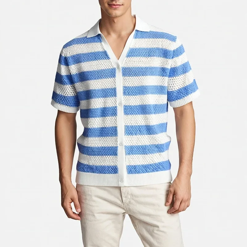 GUWU Retro Contrasting Hollow Knitted Short Sleeved Shirt for Men's Summer Trendy Brand Lazy Casual Versatile Shirt
GUWU Retro Contrasting Hollow Knitted Short Sleeved Shirt for Men's Summer Trendy Brand Lazy Casual Versatile Shirt