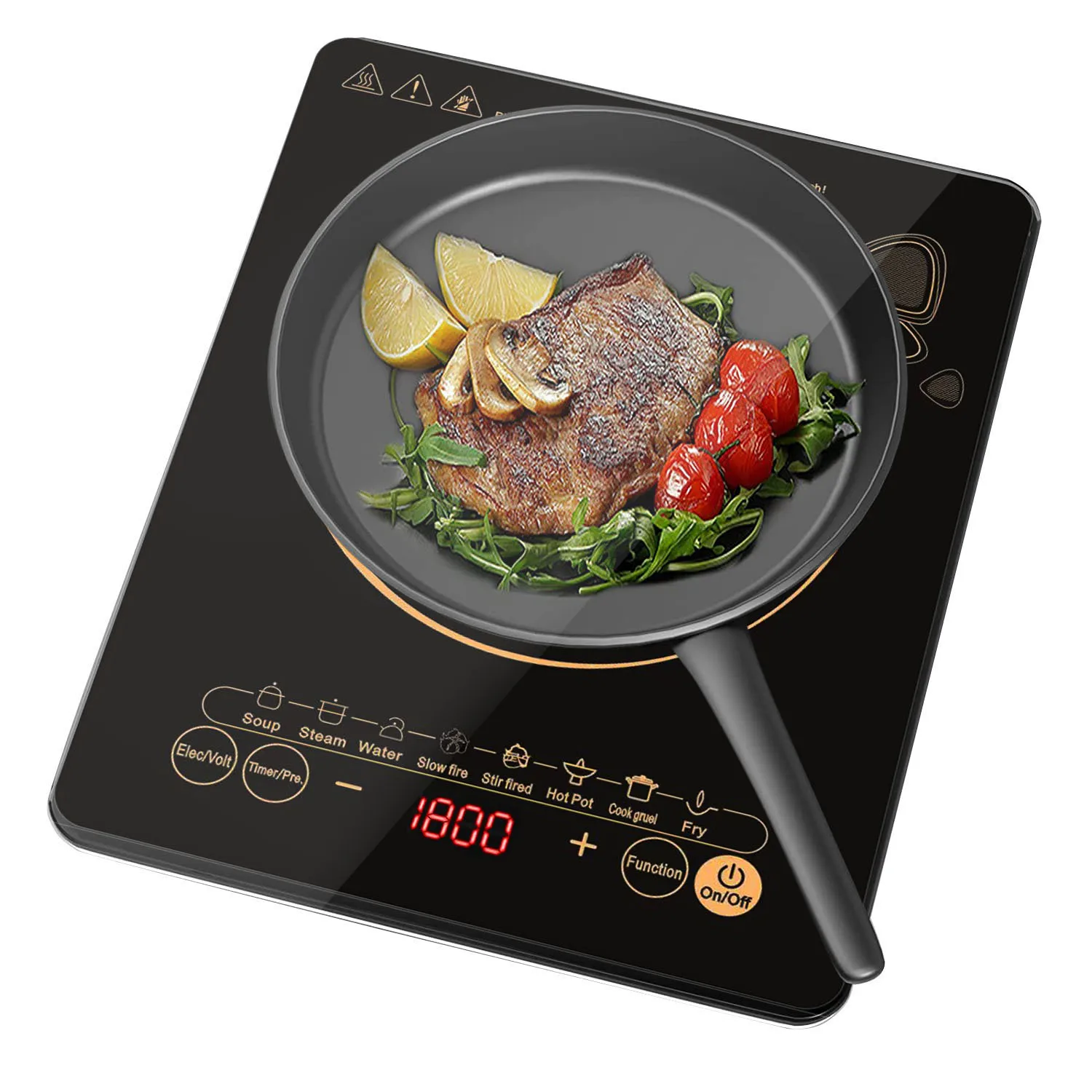 Best 2024 Induction Cooktop, 1800W Fast Heating Portable Hot Plate, 9 Power Levels Induction Burner Induction Cooker
Best 2024 Induction Cooktop, 1800W Fast Heating Portable Hot Plate, 9 Power Levels Induction Burner Induction Cooker