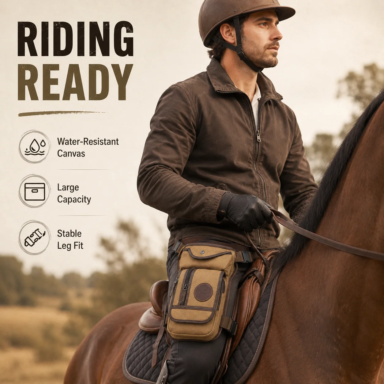 Portable Horse Riding Leg Bag Canvas Nylon Equestrian Waist Pack Large Capacity Outdoor Riding Gear Drop Leg Multipurpose Pouch
Portable Horse Riding Leg Bag Canvas Nylon Equestrian Waist Pack Large Capacity Outdoor Riding Gear Drop Leg Multipurpose Pouch