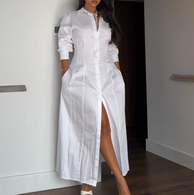 2025 New Design with Exposed Back and Waist Solid Color Dress Long Skirt Women's Clothing Sexy Elegant Dresses for Women
2025 New Design with Exposed Back and Waist Solid Color Dress Long Skirt Women's Clothing Sexy Elegant Dresses for Women