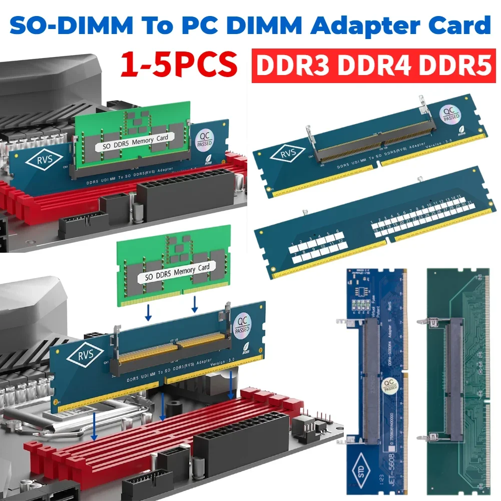 Laptop SO DDR5 RAM To Desktop DDR5 U-DIMM Adapter DDR5 Memory Card Converter DDR3 DDR4 Laptop To Desktop SO-DIMM To PC DIMM Card
Laptop SO DDR5 RAM To Desktop DDR5 U-DIMM Adapter DDR5 Memory Card Converter DDR3 DDR4 Laptop To Desktop SO-DIMM To PC DIMM Card