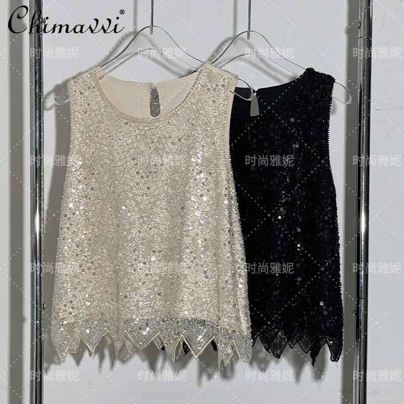 Fashion Pearl Shiny Slim Skinny Vest Women's 2025 Summer Clothes New Heavy Industry Versatile Sequin Bead Suspender Tanks Top
Fashion Pearl Shiny Slim Skinny Vest Women's 2025 Summer Clothes New Heavy Industry Versatile Sequin Bead Suspender Tanks Top