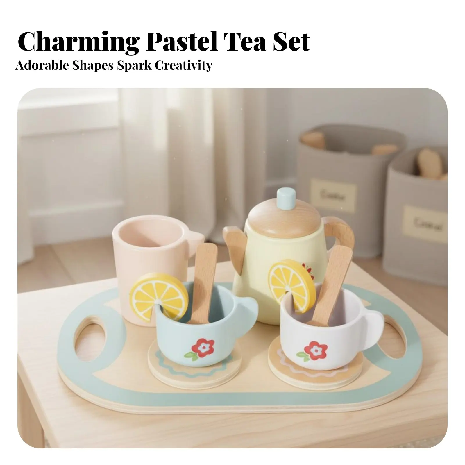 Wooden Afternoon Tea Set Role Playing Afternoon Tea Playset Wooden Cake Playset Educational Toy Dessert Food Set for Playroom
Wooden Afternoon Tea Set Role Playing Afternoon Tea Playset Wooden Cake Playset Educational Toy Dessert Food Set for Playroom