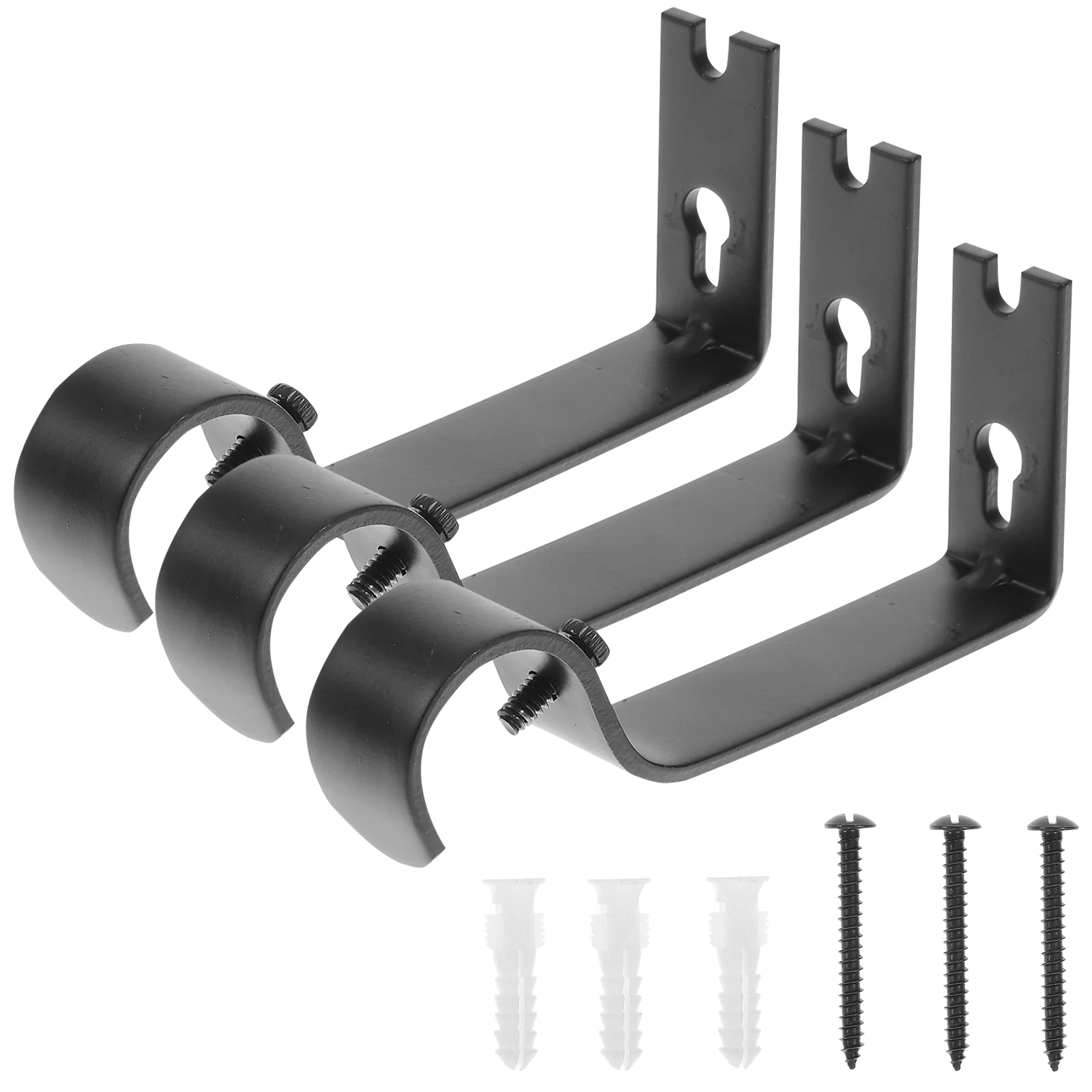 3 Pcs Curtains Rods Bracket Holders Brackets for Wrought Iron outside Mounted Blinds Mounting Black Adjustable
3 Pcs Curtains Rods Bracket Holders Brackets for Wrought Iron outside Mounted Blinds Mounting Black Adjustable