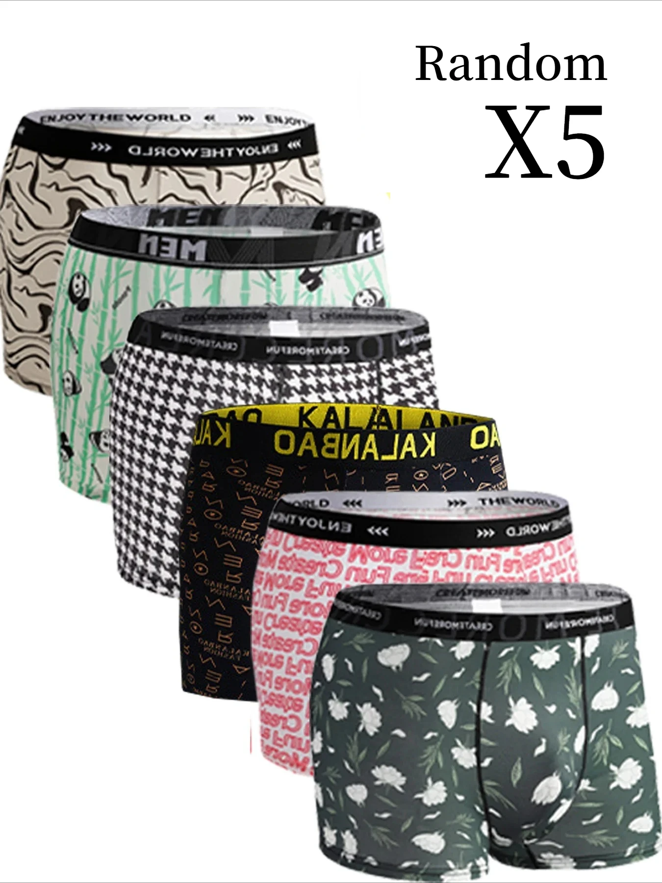 5Pcs Random Men Boxer Shorts Summer Ice Feel Thin Gentle Material Cool and Non Rolled Edges Fashion Printe Men's Panties
5Pcs Random Men Boxer Shorts Summer Ice Feel Thin Gentle Material Cool and Non Rolled Edges Fashion Printe Men's Panties