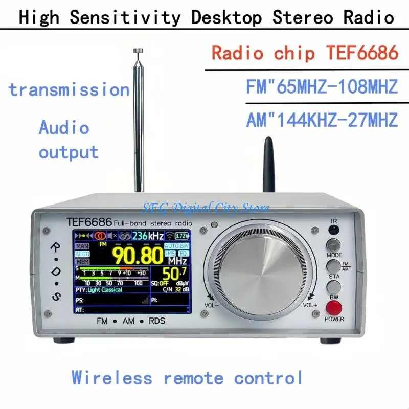 U75B Desktop TEF6686 Radio Receiver LCD Screen Radio Bluetooth-compatible Remote
U75B Desktop TEF6686 Radio Receiver LCD Screen Radio Bluetooth-compatible Remote