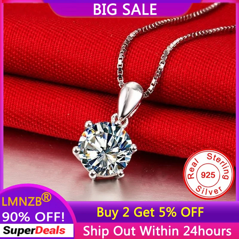 With Credentials Silver 925 Necklace Round 2 Carat Zirconia Diamant Pendant&Necklace Women Bride Wedding Jewelry Gift
With Credentials Silver 925 Necklace Round 2 Carat Zirconia Diamant Pendant&Necklace Women Bride Wedding Jewelry Gift