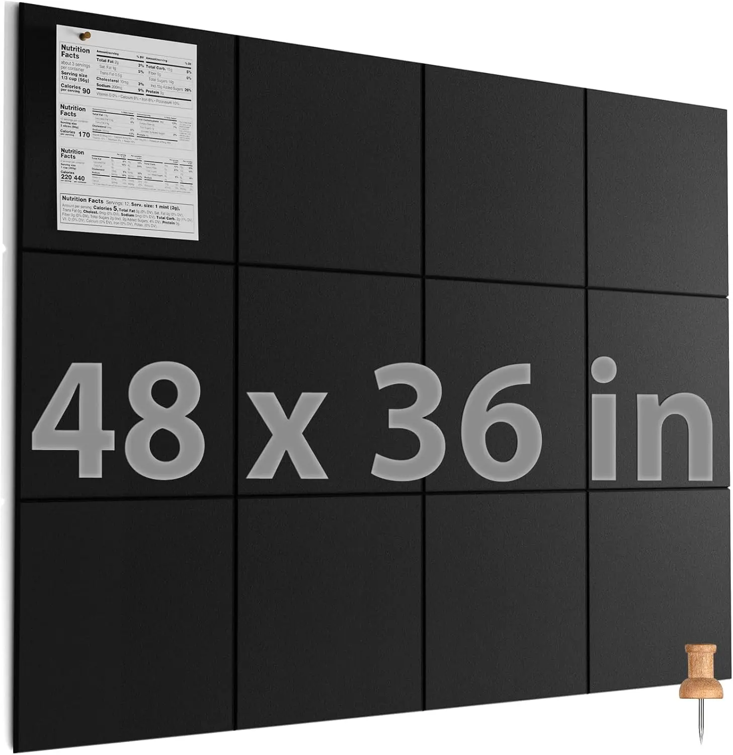 Large Cork Board 48x36 inch, 12 Pack Felt Wall Tiles with Pushpins, Pin Board for Office Decor
Large Cork Board 48x36 inch, 12 Pack Felt Wall Tiles with Pushpins, Pin Board for Office Decor