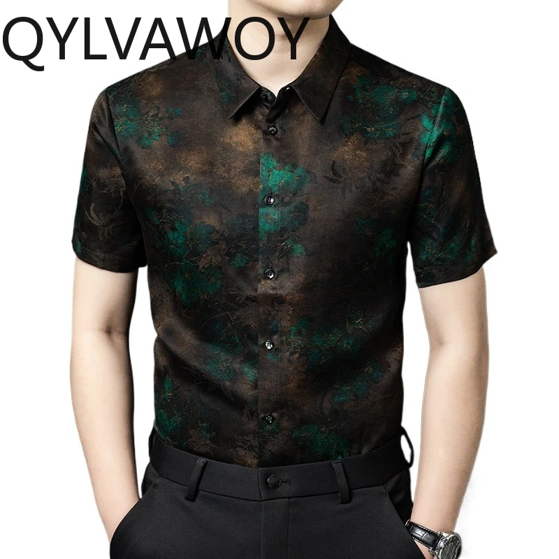 QYLVAWOY 100% Mulberry Silk Men's Shirts Casual Vacation Shirts for Man Thin Men Shirt Summer Chinese Style Short Sleeve Tops
QYLVAWOY 100% Mulberry Silk Men's Shirts Casual Vacation Shirts for Man Thin Men Shirt Summer Chinese Style Short Sleeve Tops