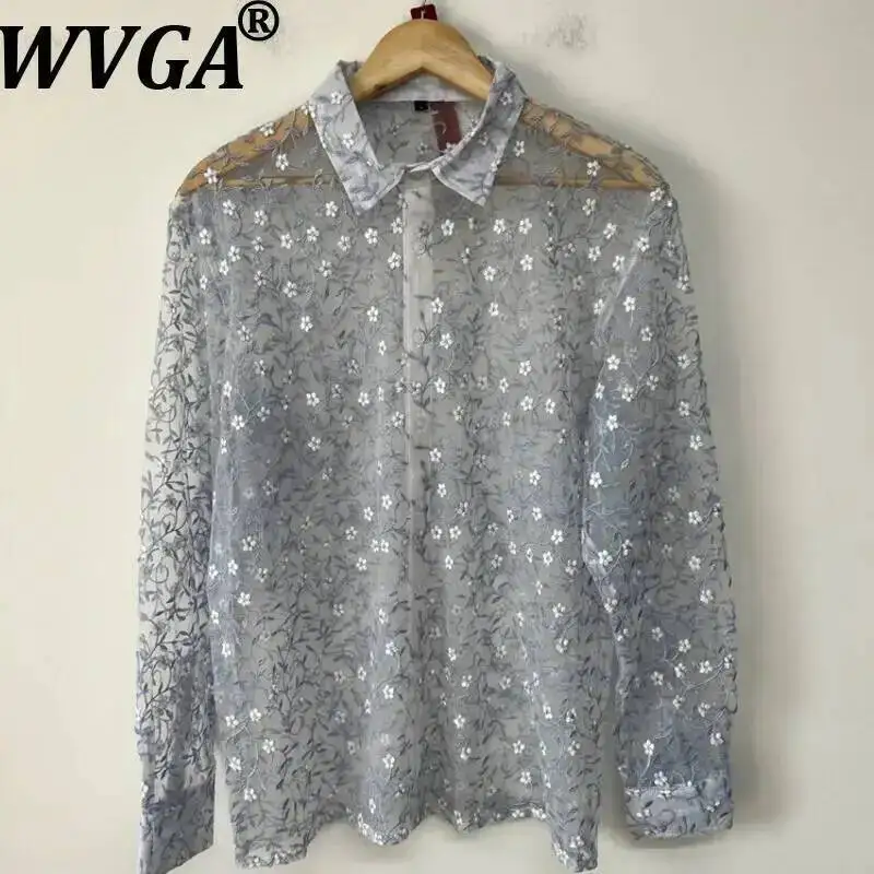 WVGA Men's Summer New Heavy Embroidery Sheer Mesh Layered Design Trendy Loose-fitting Personalized Shirt Niche Casual Top W22906
WVGA Men's Summer New Heavy Embroidery Sheer Mesh Layered Design Trendy Loose-fitting Personalized Shirt Niche Casual Top W22906