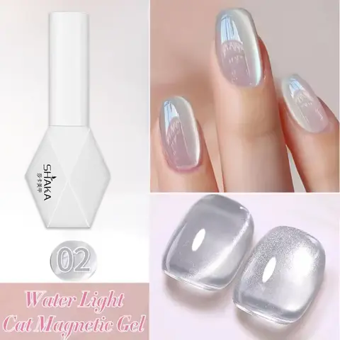 SHAKA 10ML Vernis à ongles en gel magnétique pour chat en verre gelée 6 couleurs Semi-permanent Art des ongles Manucure Vernis à ongles en gel UV LED à faire tremper