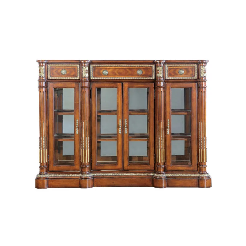 Carved glass side cabinet mahogany neoclassical restaurant European locker
Carved glass side cabinet mahogany neoclassical restaurant European locker