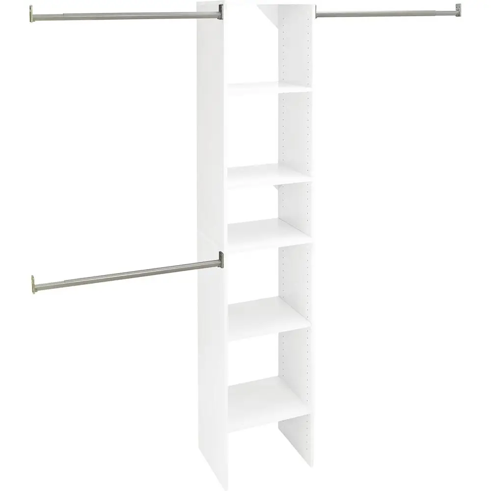 SuiteSympy Small Closet Organizer Starter Kit with Tower and 3 Hang Rods, Shelves, Adjustable, Customizable Wardrobe Organizer S
SuiteSympy Small Closet Organizer Starter Kit with Tower and 3 Hang Rods, Shelves, Adjustable, Customizable Wardrobe Organizer S