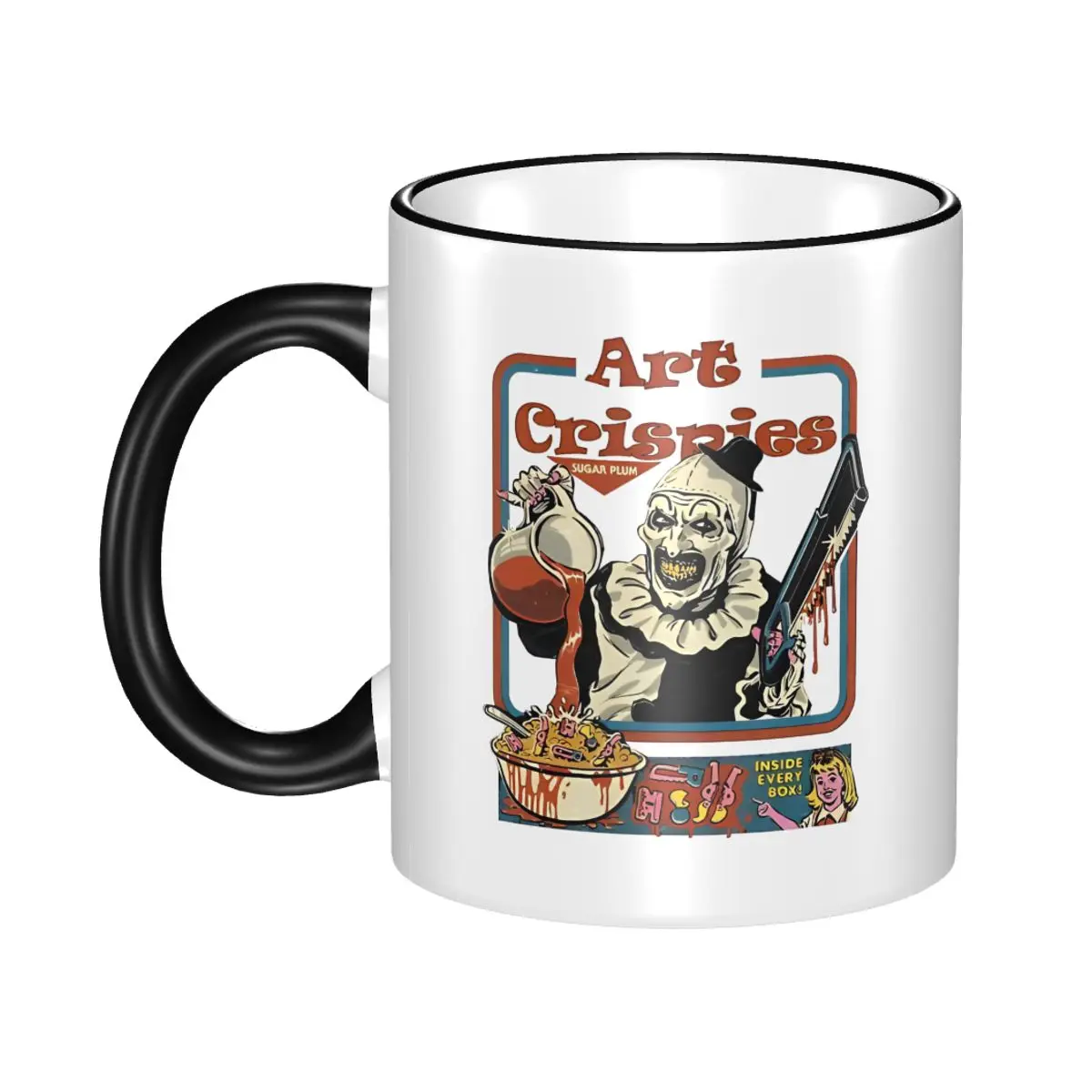 Terrifier Art Crispies Gift Mug for Friends Cute Horror Movie Tea Cup Christmas Present for Office
Terrifier Art Crispies Gift Mug for Friends Cute Horror Movie Tea Cup Christmas Present for Office