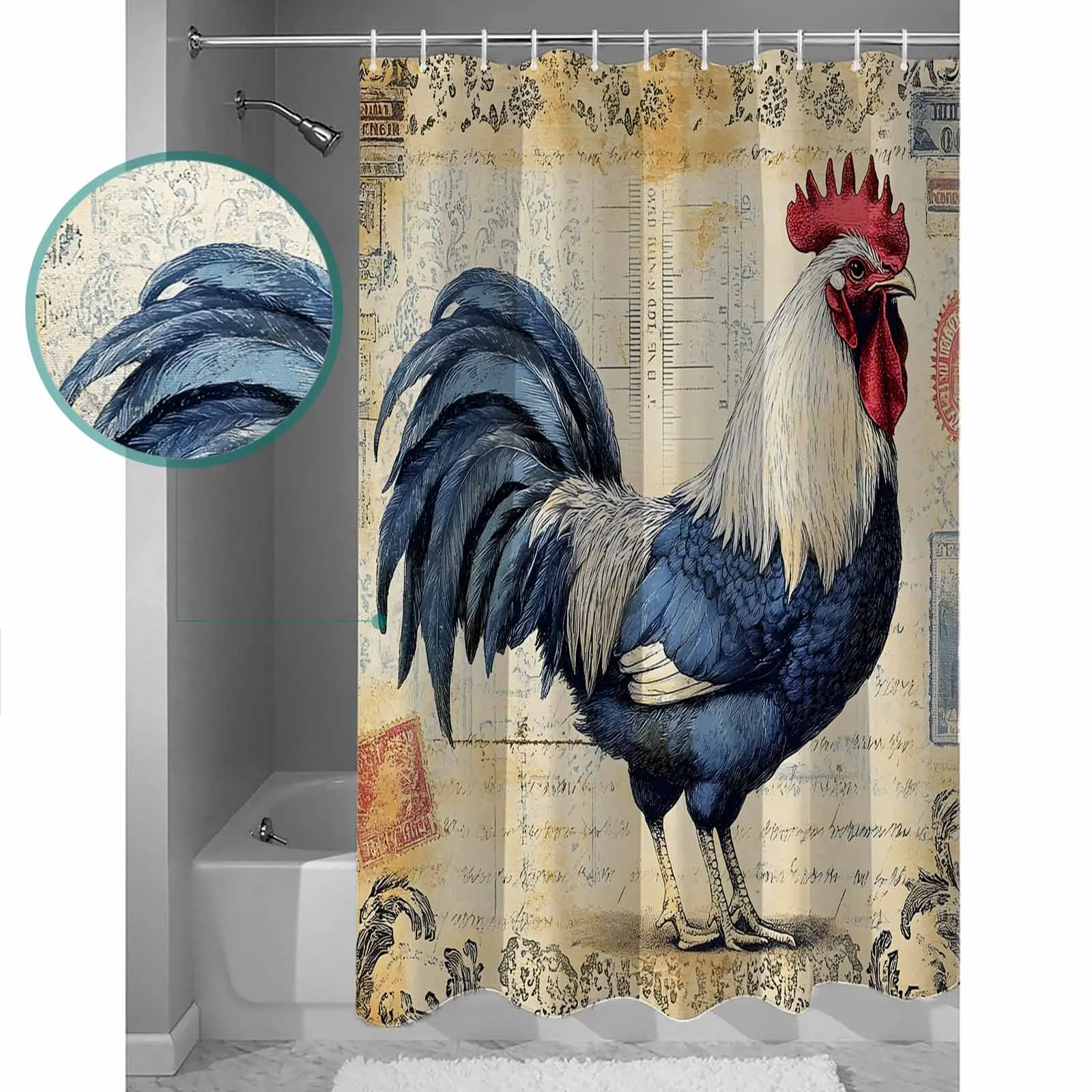 Vintage Farm Chicken Texture Shower Curtain High Quality Bathroom Waterproof Fabric Toilet Simple Style Decor
Vintage Farm Chicken Texture Shower Curtain High Quality Bathroom Waterproof Fabric Toilet Simple Style Decor