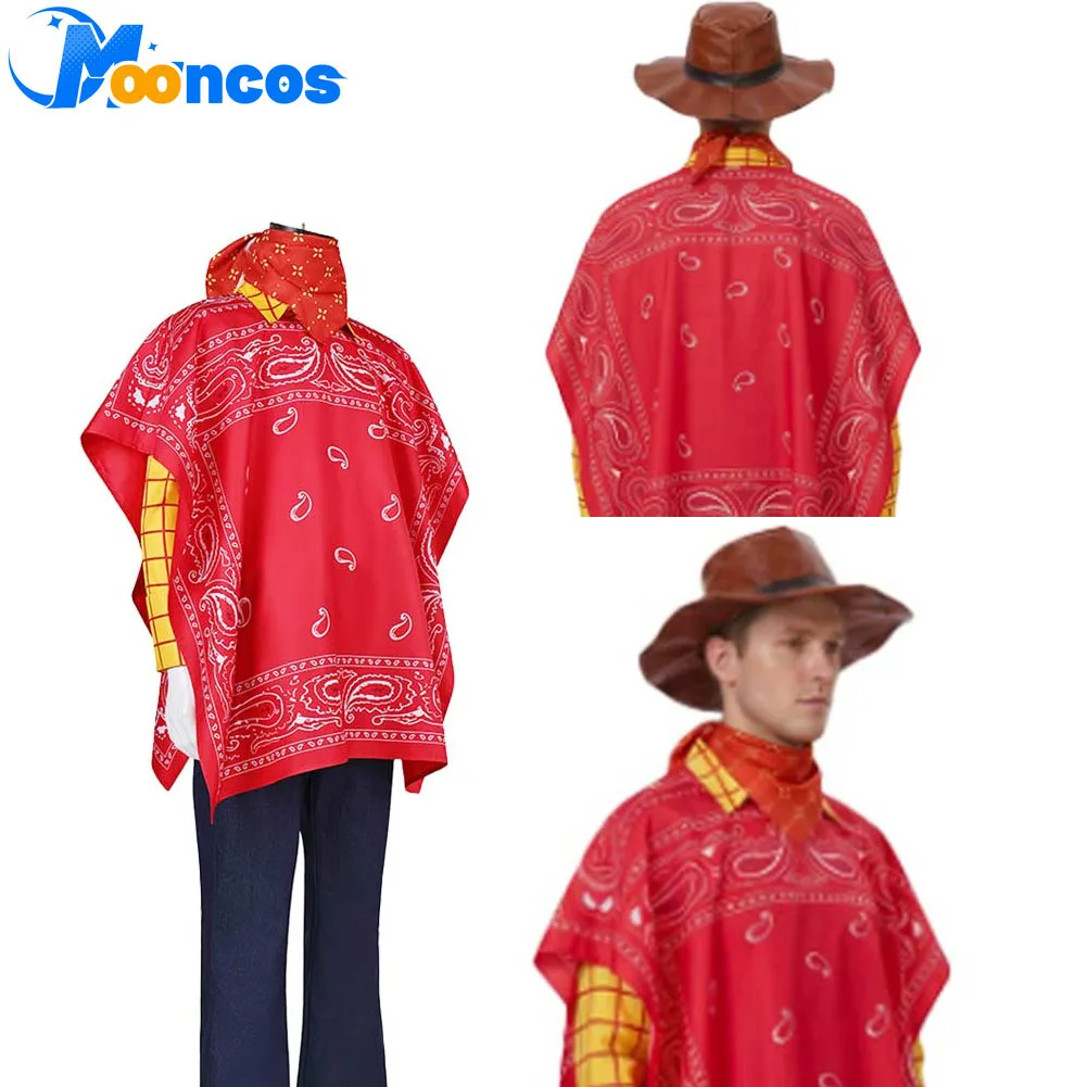 Woody Cosplay Costume Men Fantasy Red Cloak Scarf Hat Shirt Clothing Male Adult Disguise Movie Halloween Carnival Party Suit
Woody Cosplay Costume Men Fantasy Red Cloak Scarf Hat Shirt Clothing Male Adult Disguise Movie Halloween Carnival Party Suit
