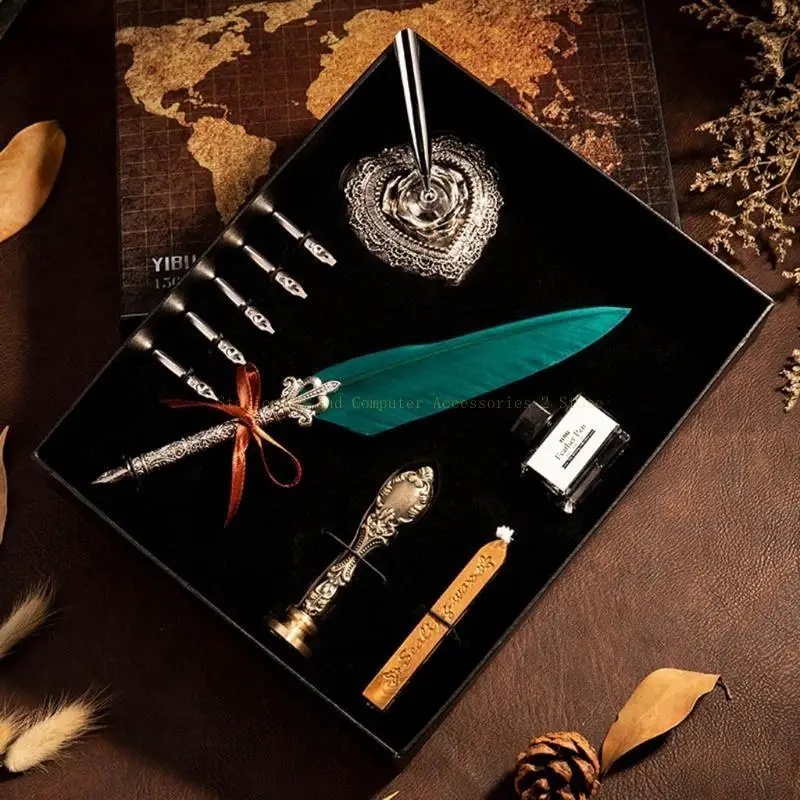 Vintage Quill Dip Pen Fountain Writing 5 Nibs Heart Holder Gift Box Calligraphy Stationery
Vintage Quill Dip Pen Fountain Writing 5 Nibs Heart Holder Gift Box Calligraphy Stationery