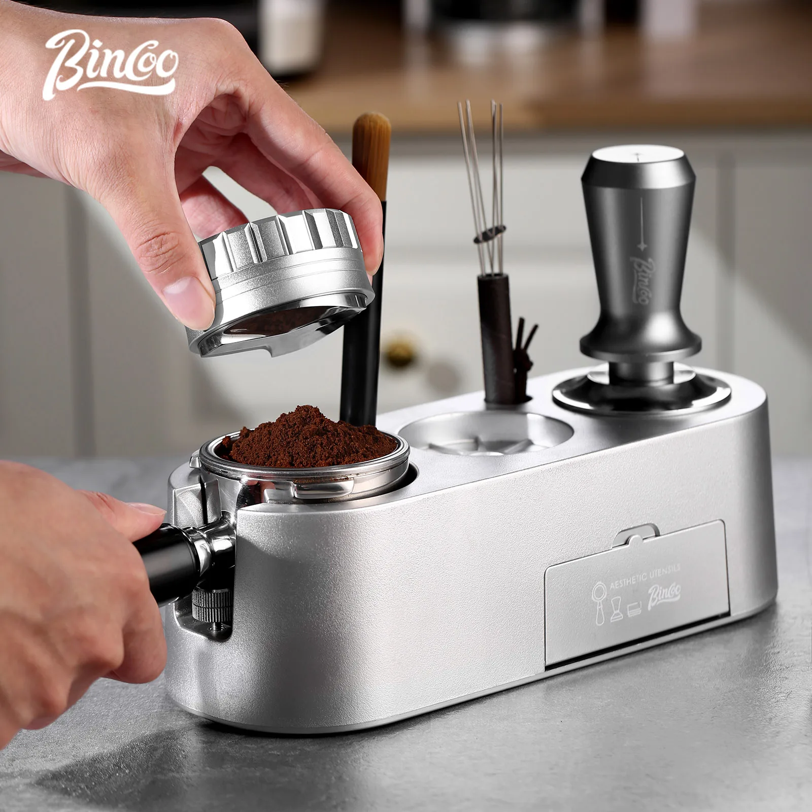 Bincoo 51-58mm Universal Coffee Tamper Station Espresso Portafilter Holder Distributor Mat Stand Barista Accessories Cafe Tools
Bincoo 51-58mm Universal Coffee Tamper Station Espresso Portafilter Holder Distributor Mat Stand Barista Accessories Cafe Tools