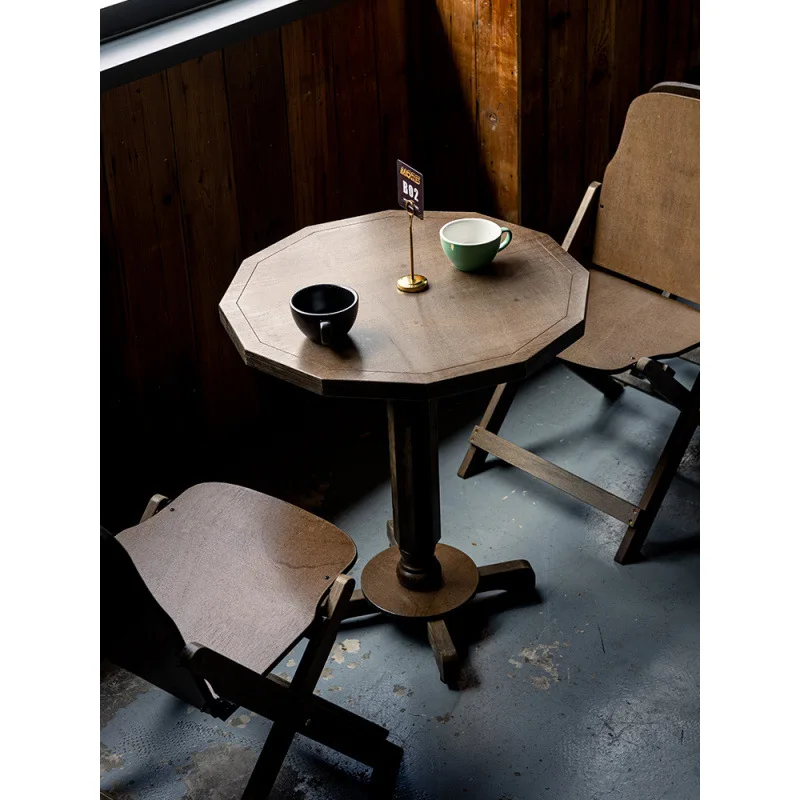 Retro foldable round table outdoor cafe solid wood table balcony household small apartment coffee table light luxury tables and
Retro foldable round table outdoor cafe solid wood table balcony household small apartment coffee table light luxury tables and