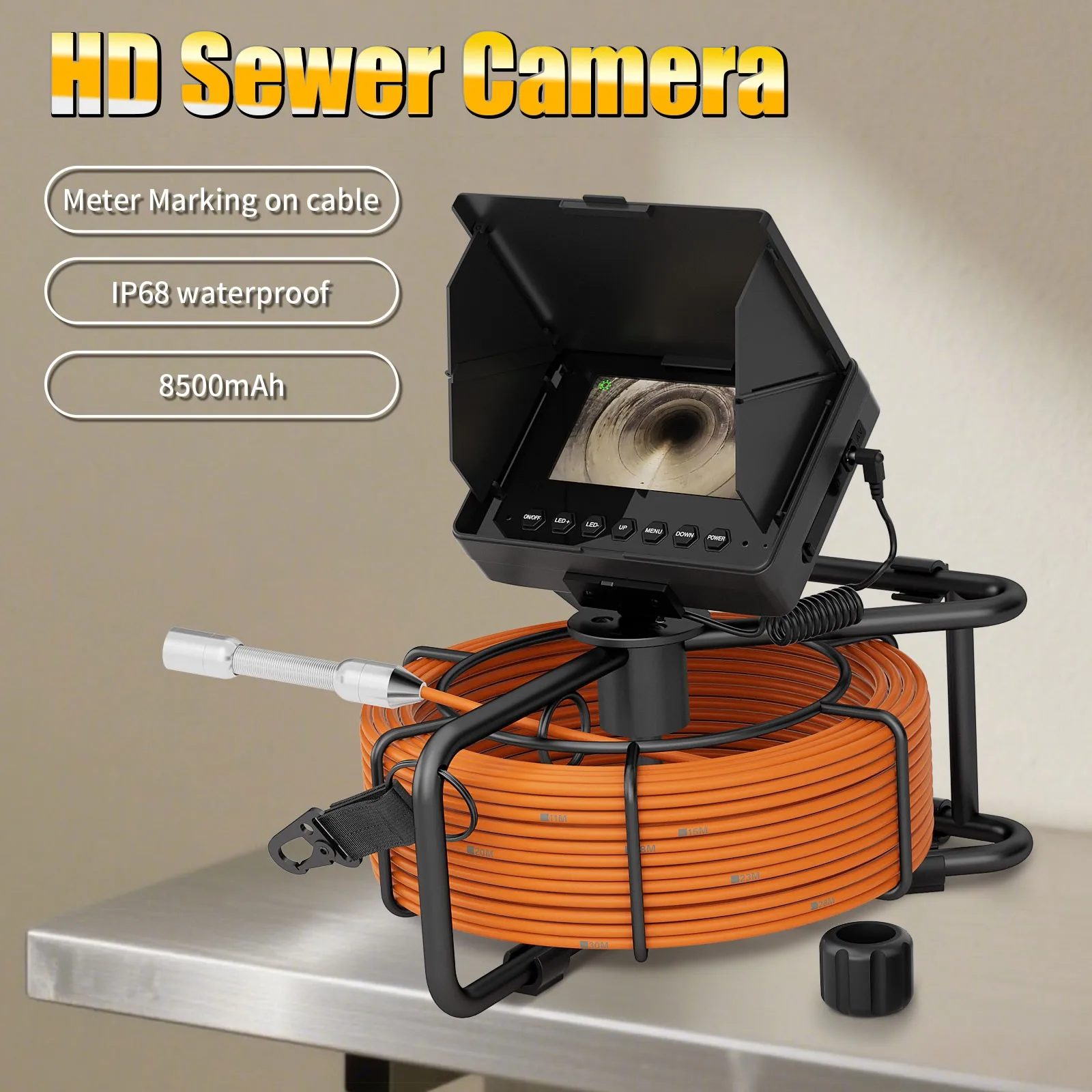 4.3" Sewer Pipe Inspection Camera 17/22/18/23MM Camera IP68 Drain Industrial Endoscope Camera 8500MAH Battery With 16GB TF Card
4.3" Sewer Pipe Inspection Camera 17/22/18/23MM Camera IP68 Drain Industrial Endoscope Camera 8500MAH Battery With 16GB TF Card