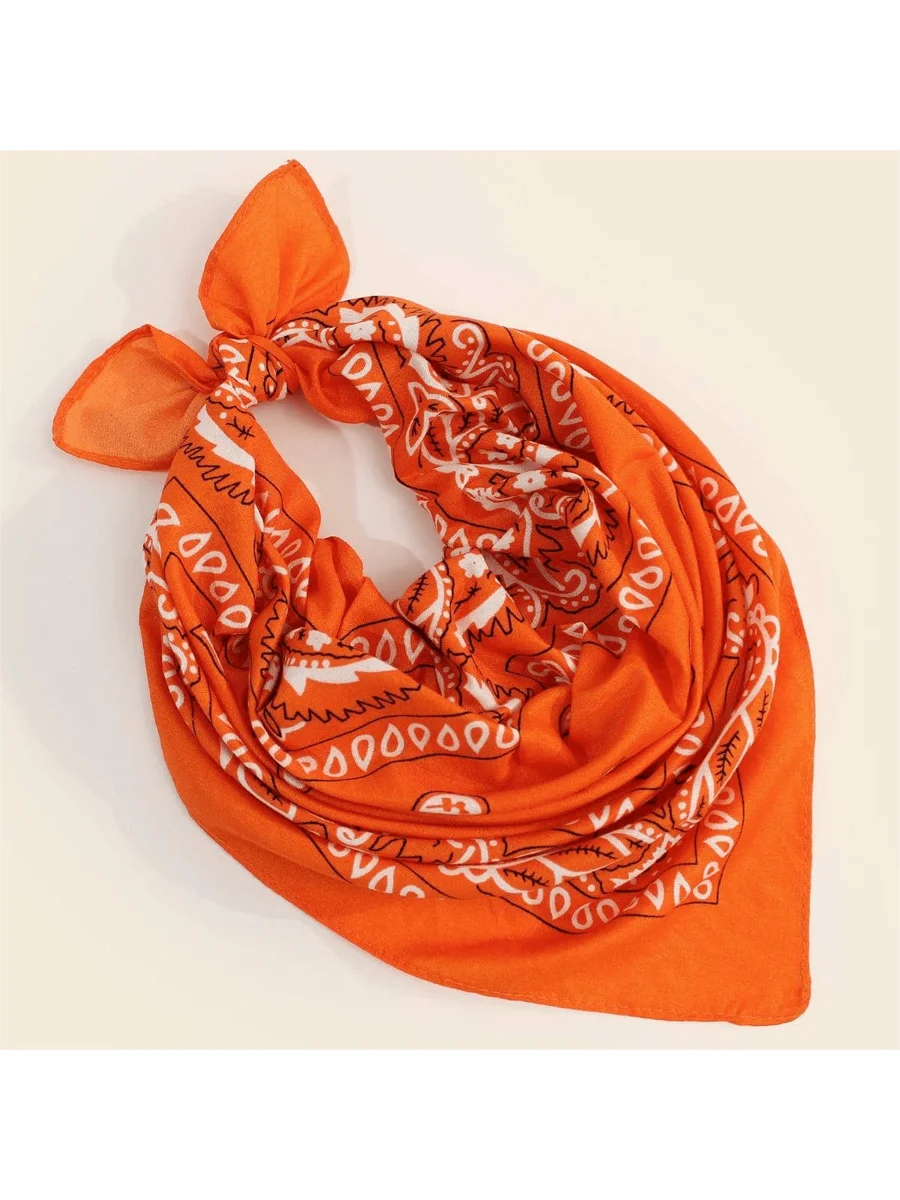 Vibrant Orange Paisley Bandana For Women Head Wrap, Dress Styling Accessory In Western Fashion Design
Vibrant Orange Paisley Bandana For Women Head Wrap, Dress Styling Accessory In Western Fashion Design