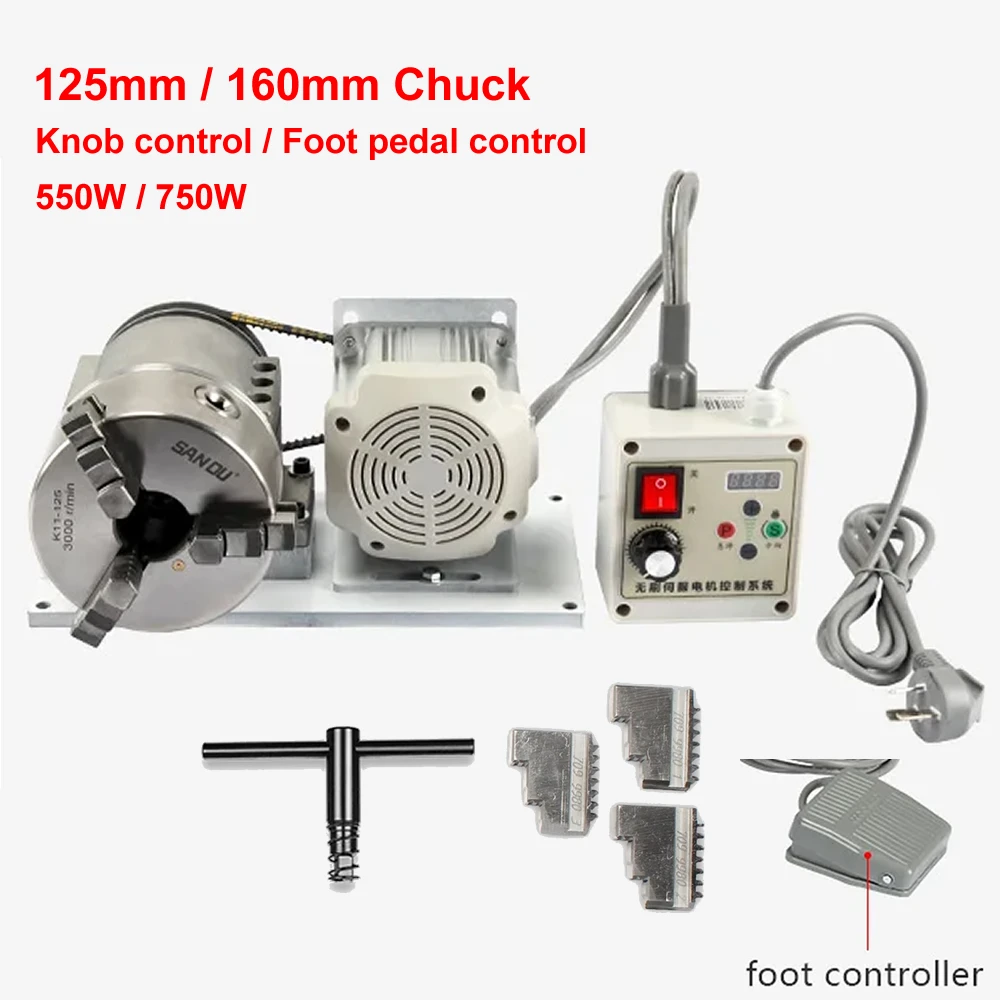 Speed Regulating Motor Chuck Kit Rotary Axis Center Height 85mm 91mm 125mm 160mm 3 Jaws With Speed Controller Brushless Motor
Speed Regulating Motor Chuck Kit Rotary Axis Center Height 85mm 91mm 125mm 160mm 3 Jaws With Speed Controller Brushless Motor