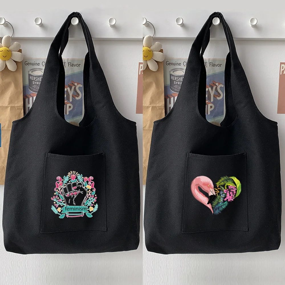 Korean Version of The Black Shoulder Bag Woman Shopping Handbag Casual Sweet Style Pattern Printing Vest Bag Tote Bag Commuter
Korean Version of The Black Shoulder Bag Woman Shopping Handbag Casual Sweet Style Pattern Printing Vest Bag Tote Bag Commuter
