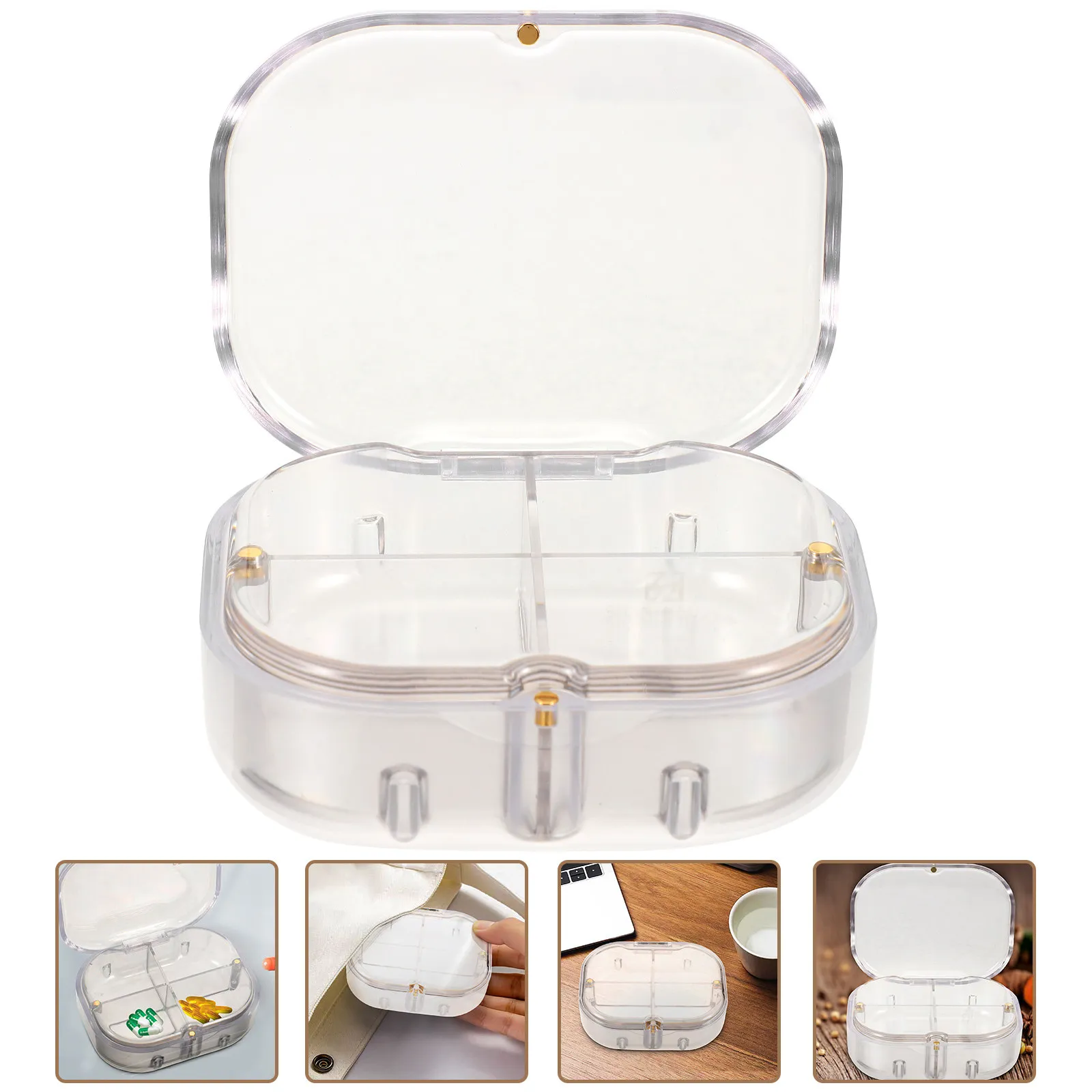 Portable Medicine Organizer 4-Compartment Magnetic Tablet Storage Case Sealed Dust-Proof Moisture-Resistant For Home Travel
Portable Medicine Organizer 4-Compartment Magnetic Tablet Storage Case Sealed Dust-Proof Moisture-Resistant For Home Travel