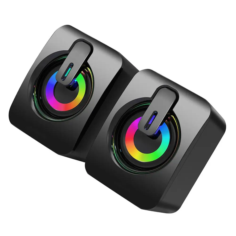 Wired Gaming Speakers USB Powered Laptop Subwoofer Black Desktop Small Speaker Colorful LED Light 35mm Audio Jack PC Compatible
Wired Gaming Speakers USB Powered Laptop Subwoofer Black Desktop Small Speaker Colorful LED Light 35mm Audio Jack PC Compatible