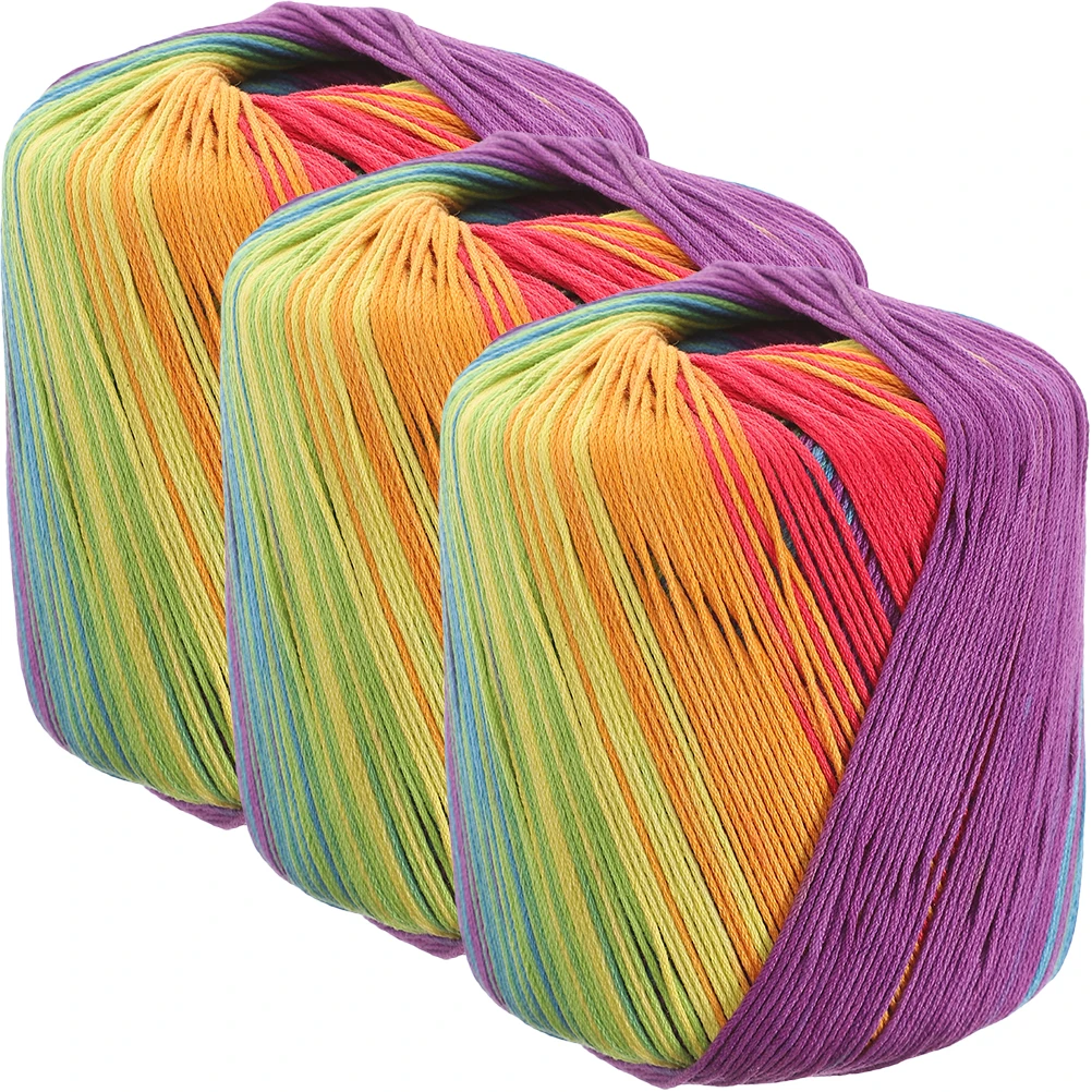 3pcs Lace Thread Yarn 3 Rolls Multicolor Comfortable Crocheting DIY Cotton Knitting Supply Scarf Hat Toy Blanket Gradient 
3pcs Lace Thread Yarn 3 Rolls Multicolor Comfortable Crocheting DIY Cotton Knitting Supply Scarf Hat Toy Blanket Gradient