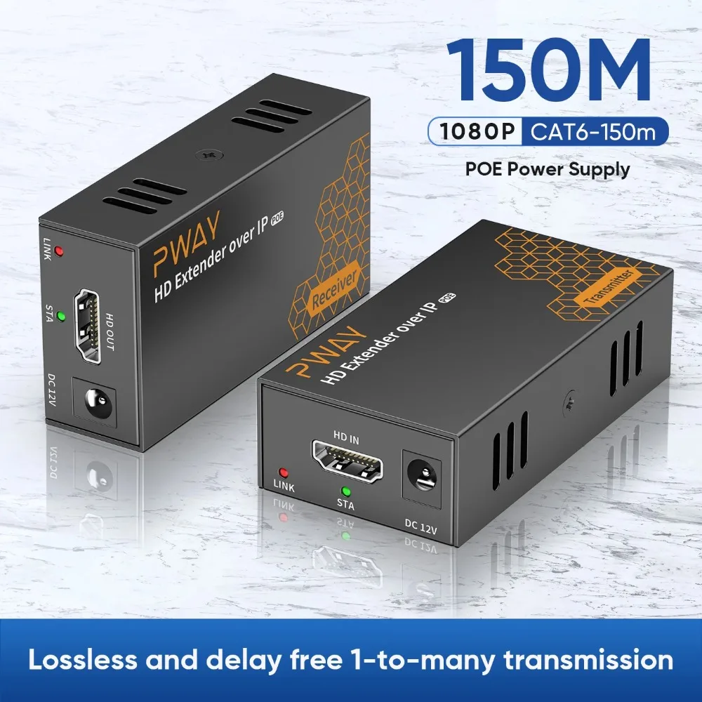 Удлинитель HDMI по PoE через IP (RJ45 Ethernet, Cat5e/Cat6/Cat7) до 120 метров, поддержка многоточечного подключения (1 к многим), видео 1080p без задержек
Удлинитель HDMI по PoE через IP (RJ45 Ethernet, Cat5e/Cat6/Cat7) до 120 метров, поддержка многоточечного подключения (1 к многим), видео 1080p без задержек