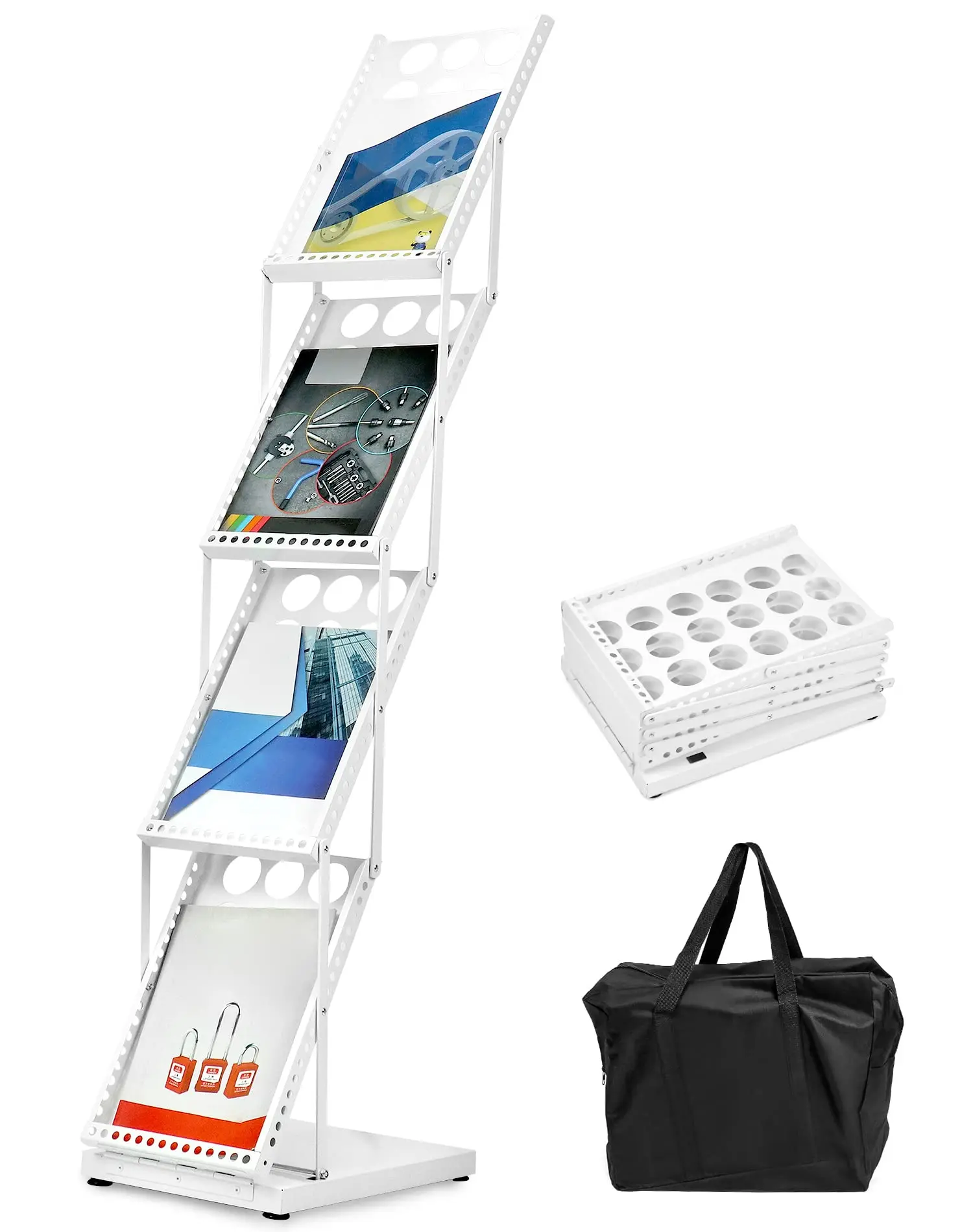 Portable 4-Tier Folding Literature Display Rack For Office Store Exhibition White
Portable 4-Tier Folding Literature Display Rack For Office Store Exhibition White