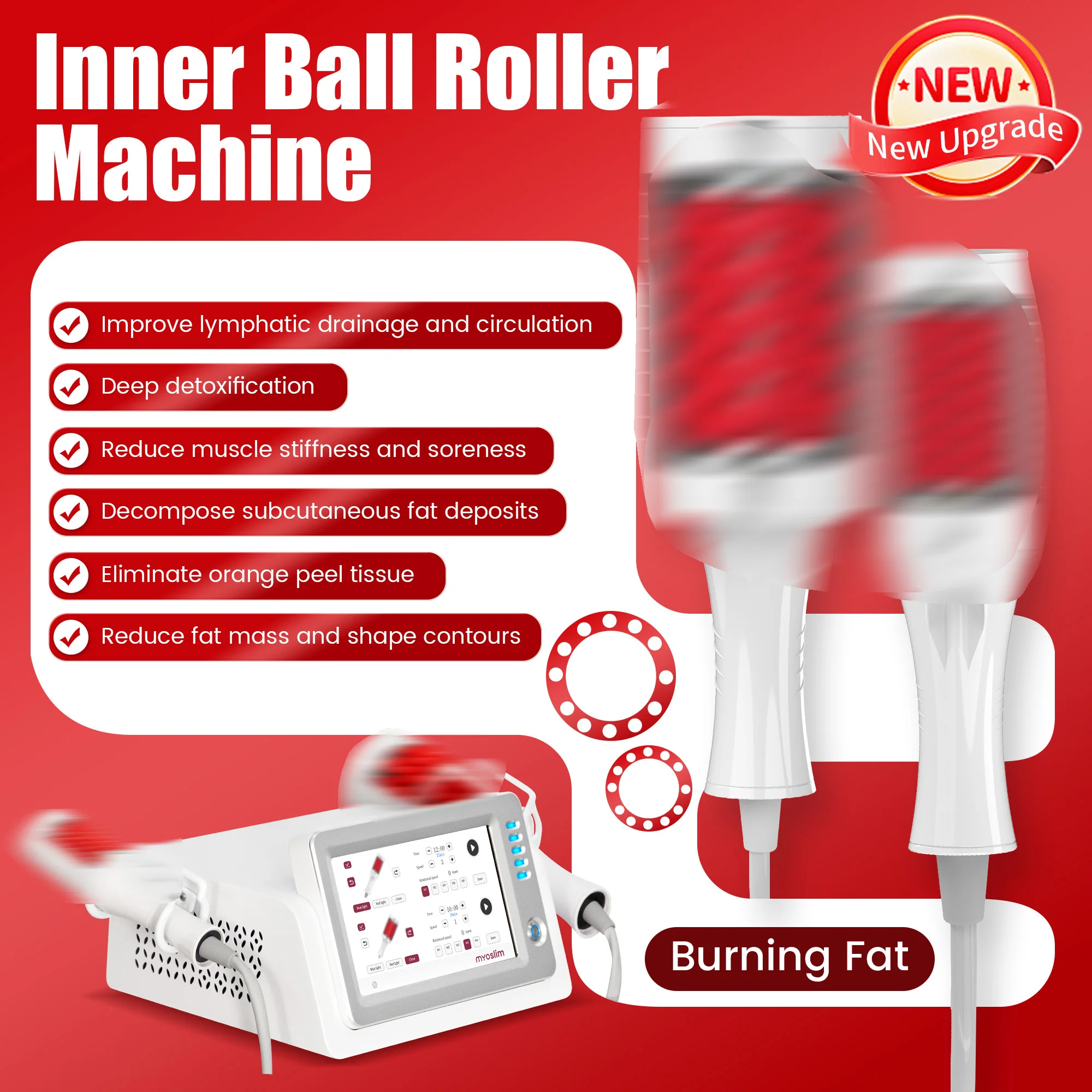 360° Inner Ball Roller Machine MYOslim For Body Contouring Cellulite Reduction Deep Tissue Massage and Circulation Improvement
360° Inner Ball Roller Machine MYOslim For Body Contouring Cellulite Reduction Deep Tissue Massage and Circulation Improvement