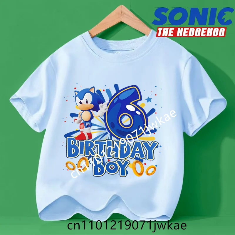 Summer Kids Clothes Cute Cartoon Birthday Figure T Shirts New Sonic T-shirts for Children Baby Boys Casual Short Sleeves Tops
Summer Kids Clothes Cute Cartoon Birthday Figure T Shirts New Sonic T-shirts for Children Baby Boys Casual Short Sleeves Tops