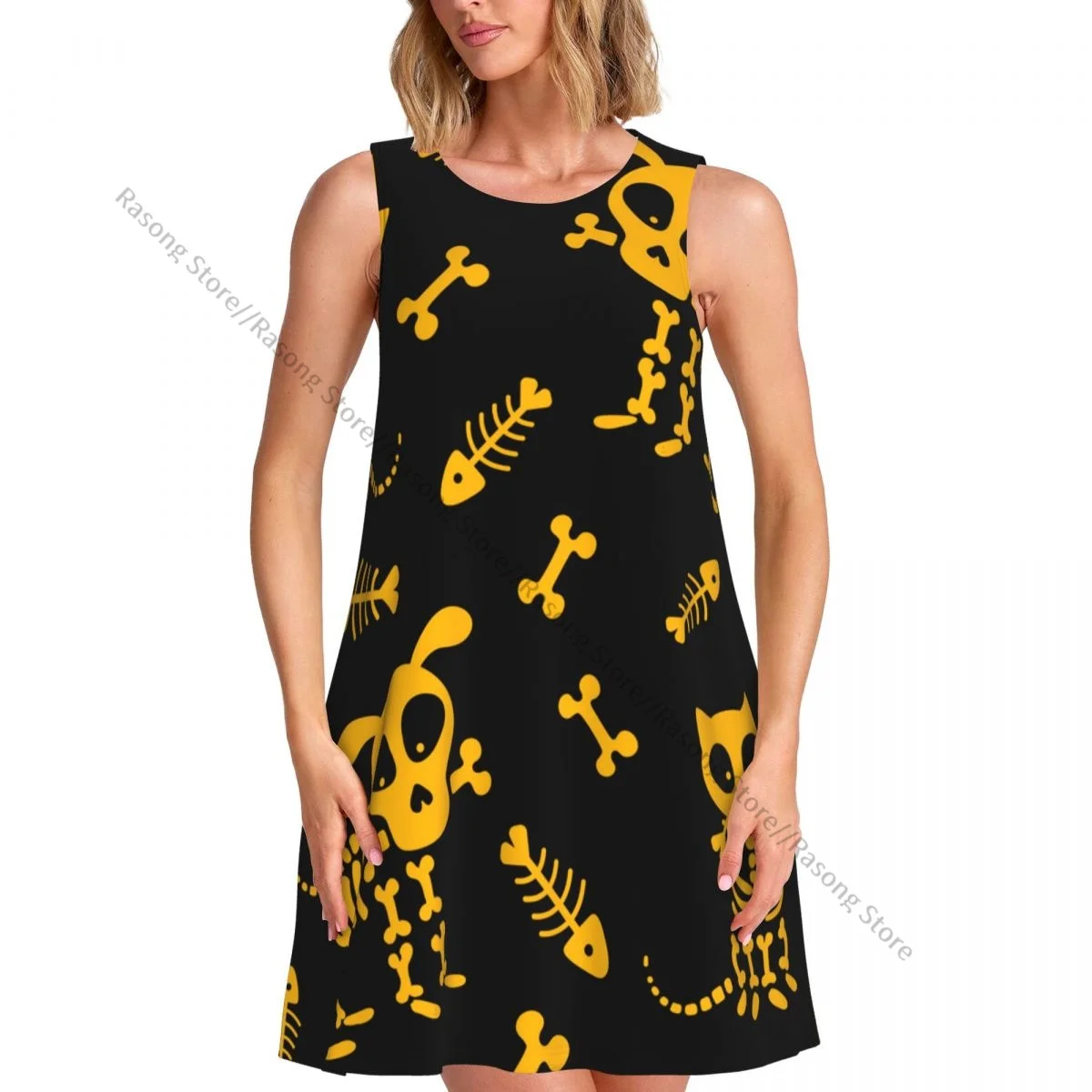 Женская одежда Платье Собака и кошка Скелет Круглый вырез Платье без рукавов
Женская одежда Платье Собака и кошка Скелет Круглый вырез Платье без рукавов