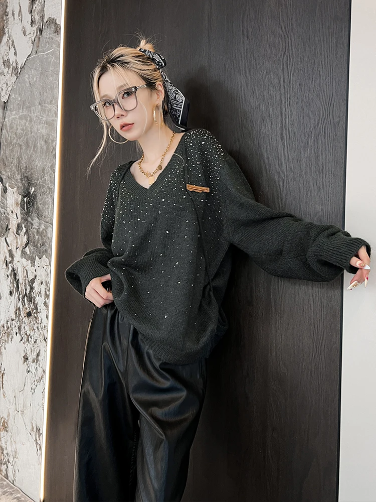 Women's Knitwear Heavy Embroidery V-ne Loose Sve Ribbing Faionable Top Winter Autumn Season round Ne Long Sve
Women's Knitwear Heavy Embroidery V-ne Loose Sve Ribbing Faionable Top Winter Autumn Season round Ne Long Sve