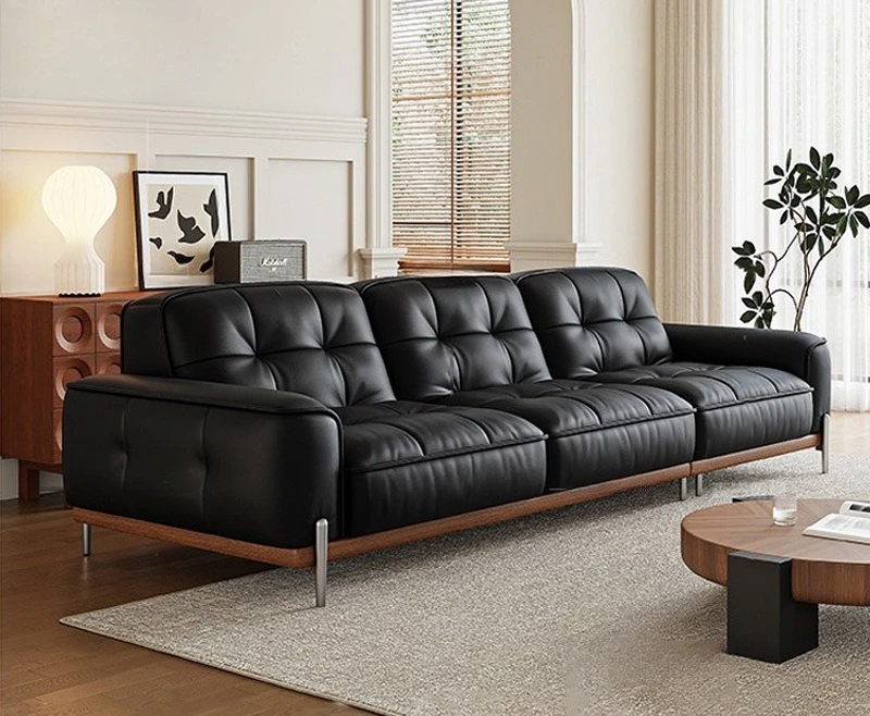 Genuine leather sofa - minimalist mid-century modern light luxury design - solid wood frame - living room apartment leisure sofa
Genuine leather sofa - minimalist mid-century modern light luxury design - solid wood frame - living room apartment leisure sofa