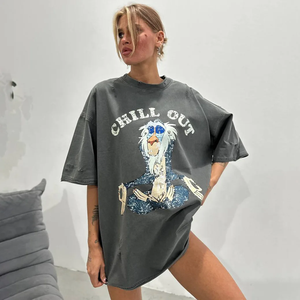 2025 Autumn Women's Oversized T-Shirt Y2K Cartoon Print Short Sleeve Loose Fit Cute Animal Graphic Casual Streetwear Top
2025 Autumn Women's Oversized T-Shirt Y2K Cartoon Print Short Sleeve Loose Fit Cute Animal Graphic Casual Streetwear Top
