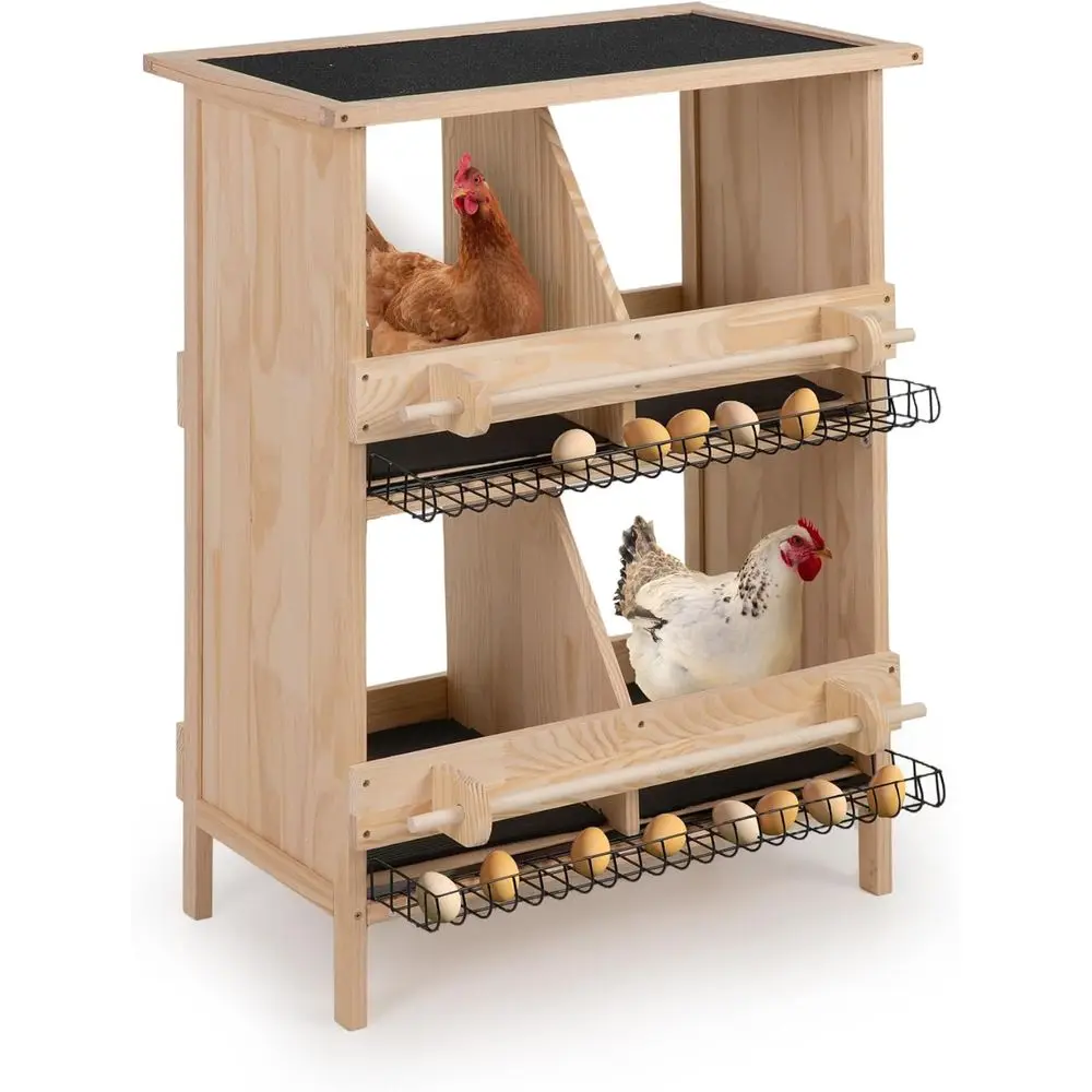 Nesting Boxes or Chickens 2-Tire, Roll-Away Egg Collection - Wire Mesh and Insulation Pads, Wooden Chicken Nesting Boxes with Pe
Nesting Boxes or Chickens 2-Tire, Roll-Away Egg Collection - Wire Mesh and Insulation Pads, Wooden Chicken Nesting Boxes with Pe