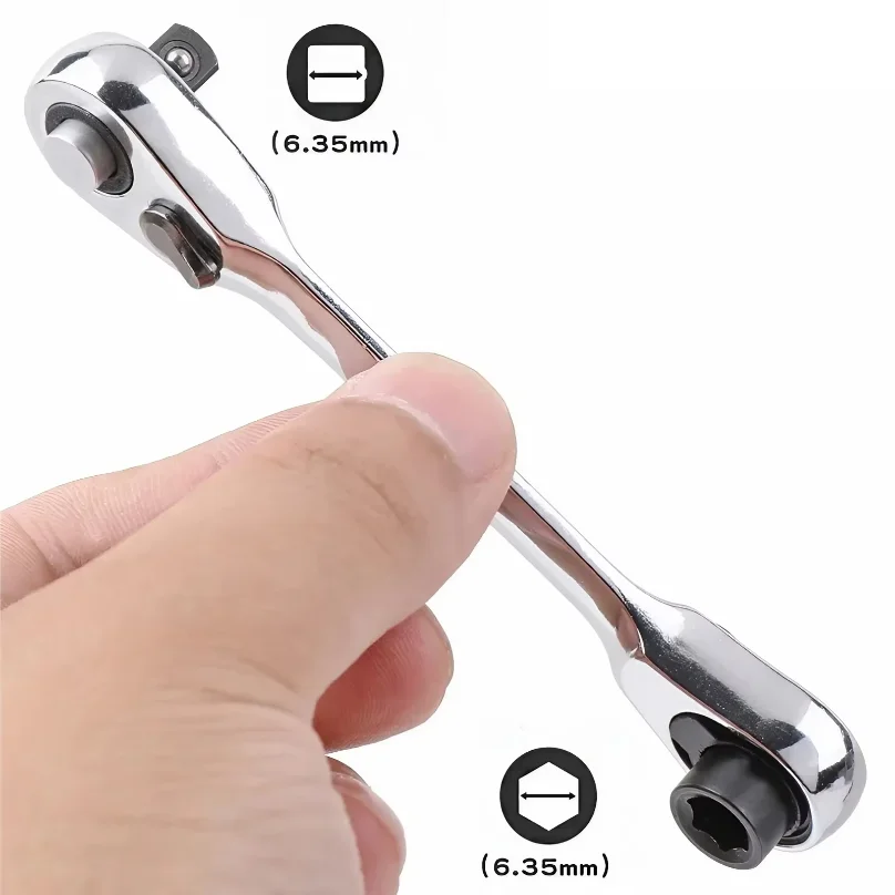 1/4 Inch Quick Change Slip Joint Wrench, Portable Double Ended Ratchet Wrench, High Hardness Anti-rust Anti-breakage Hand Tool
1/4 Inch Quick Change Slip Joint Wrench, Portable Double Ended Ratchet Wrench, High Hardness Anti-rust Anti-breakage Hand Tool