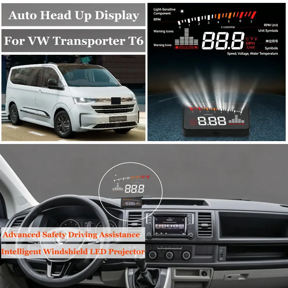 Car Head Up Display For Volkswagen VW Transporter T5 T6 2003-2024 HUD Speedometer Odometer Windshield Projector Accessories
Car Head Up Display For Volkswagen VW Transporter T5 T6 2003-2024 HUD Speedometer Odometer Windshield Projector Accessories
