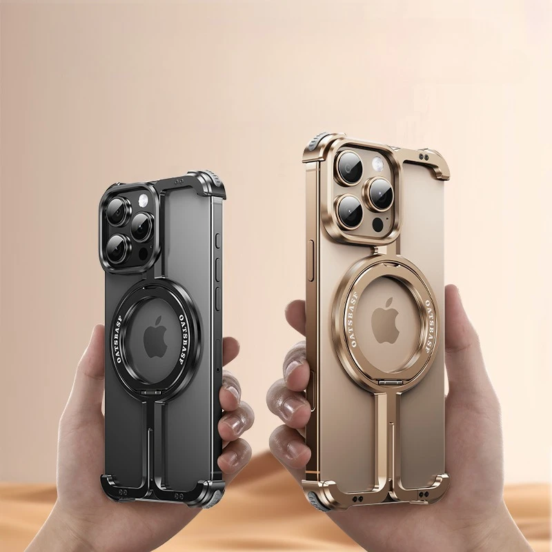 Oatsbasf Minimalist Phone Case for iPhone 16 Pro Max with Ring 360° Rotatable Magnetic Kickstand Metal Frameless Bumper Cover
Oatsbasf Minimalist Phone Case for iPhone 16 Pro Max with Ring 360° Rotatable Magnetic Kickstand Metal Frameless Bumper Cover