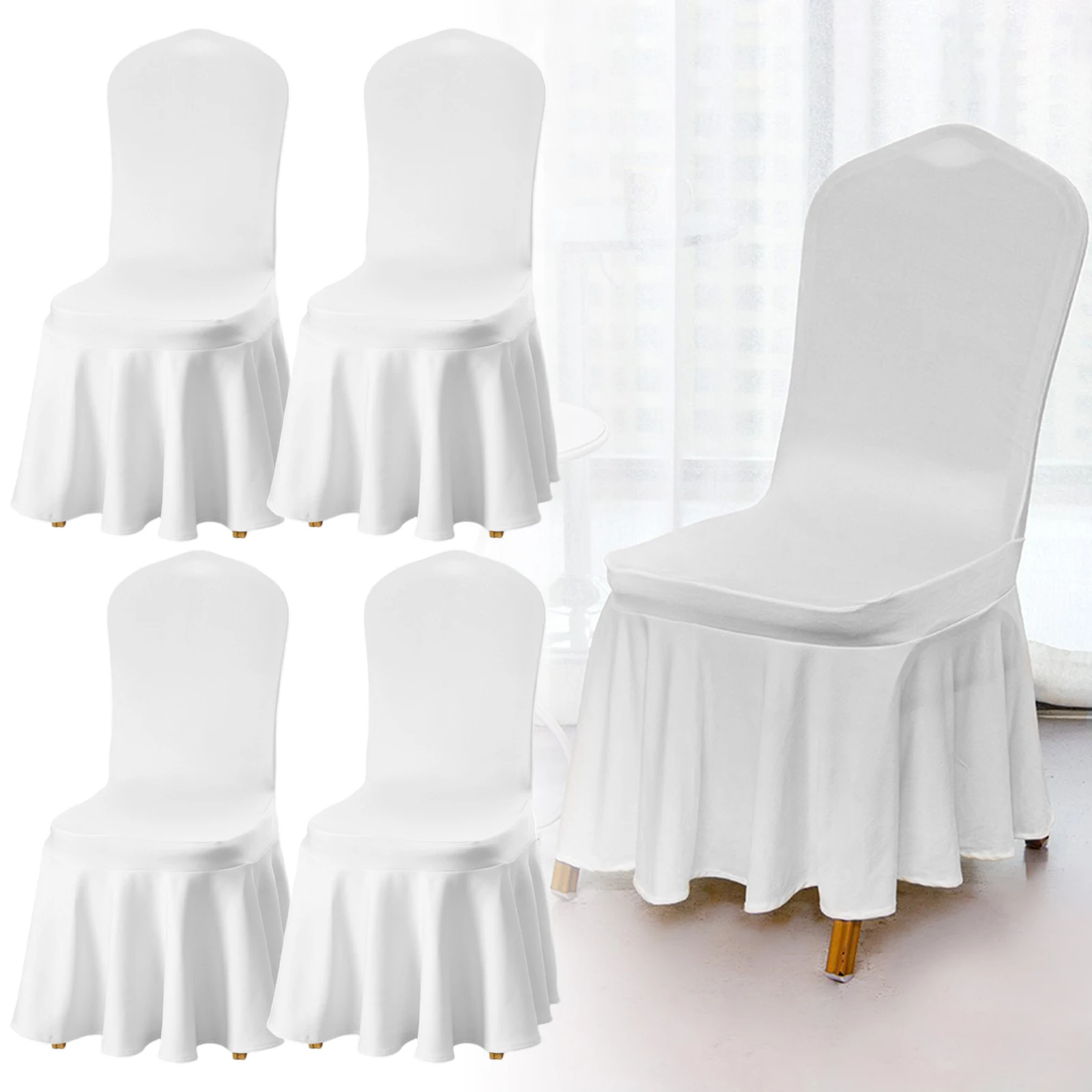 4Pcs White Chair Covers Polyester Chair Covers Stretch Chair Slipcovers Armless Chair Slipcover Elastic Chair Cover Removable
4Pcs White Chair Covers Polyester Chair Covers Stretch Chair Slipcovers Armless Chair Slipcover Elastic Chair Cover Removable